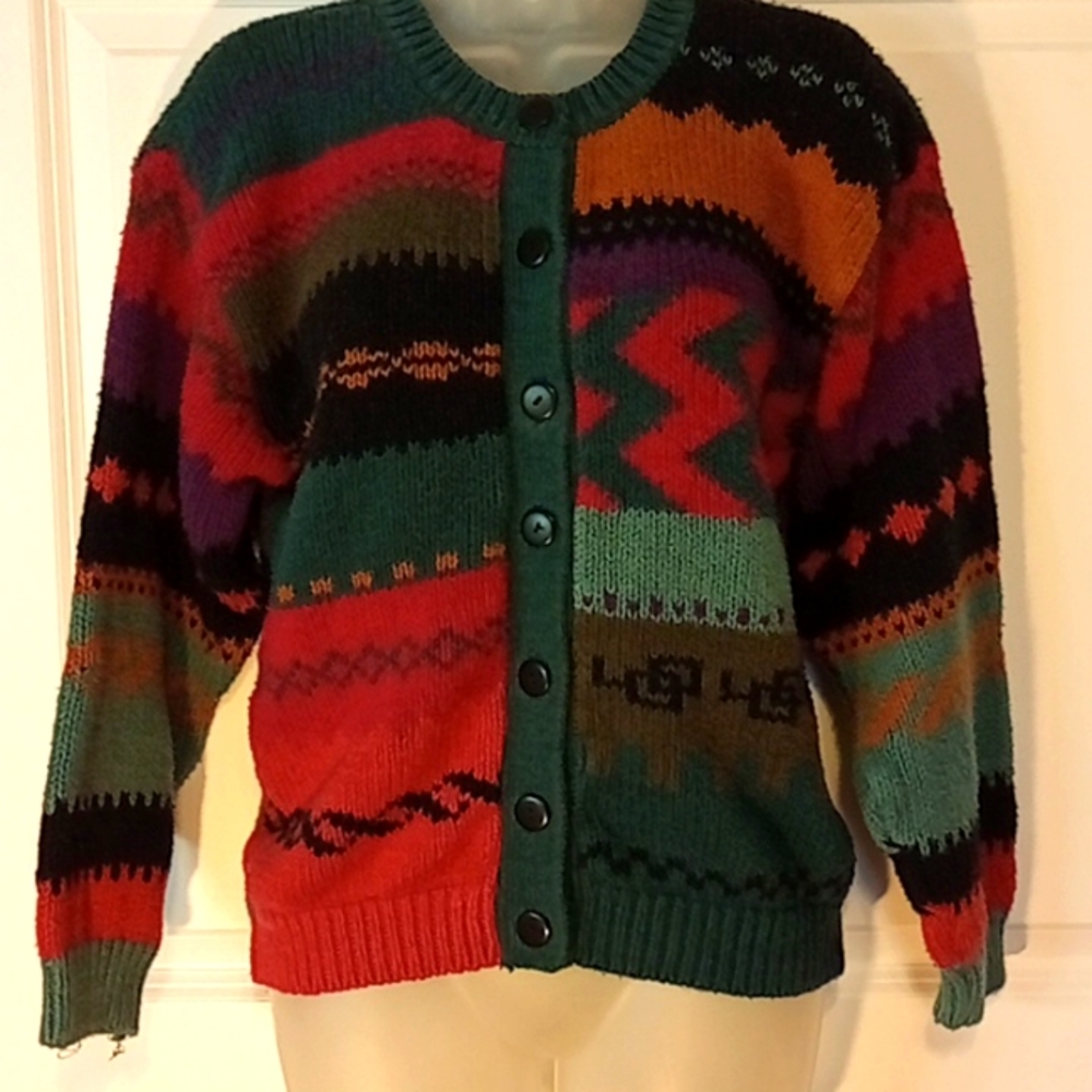 Women's  multi colored cotton sweater